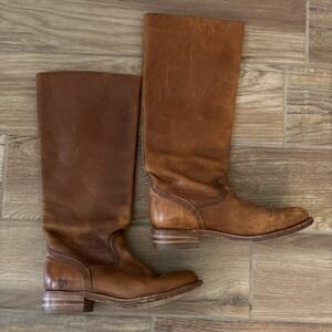 Vintage Leather Frye Boots Women 7B Riding Campus Below Knee SADDLE COLOR! USA‎